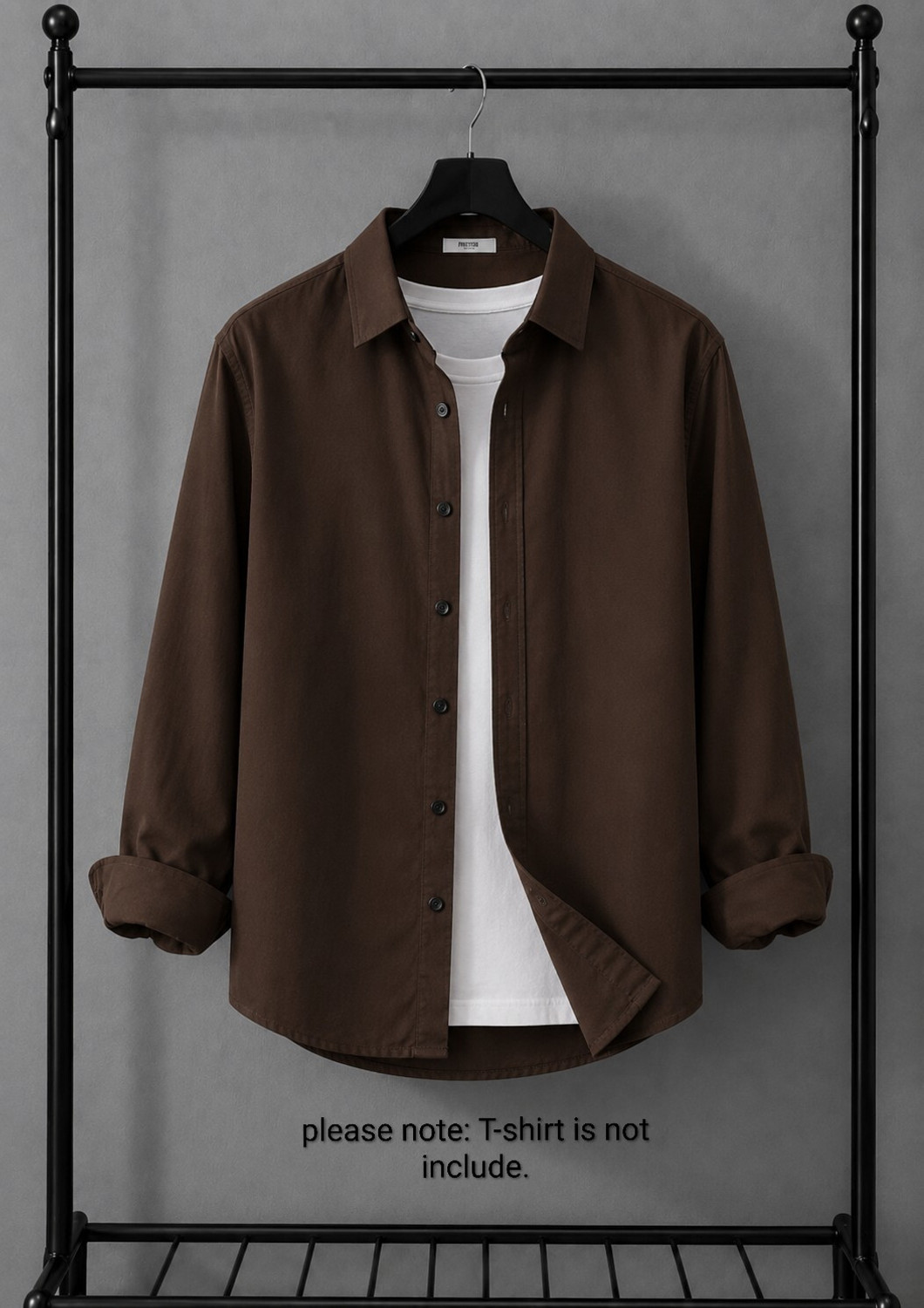 Image of JCOSTA Men Solid Casual Brown Shirt