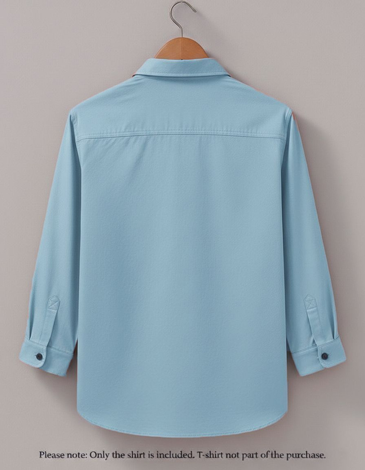 Image of Virastix Men Solid Casual Light Blue Shirt