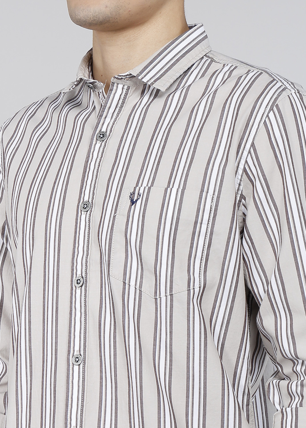 Image of Allen Solly Men Regular Fit Striped Casual Shirt