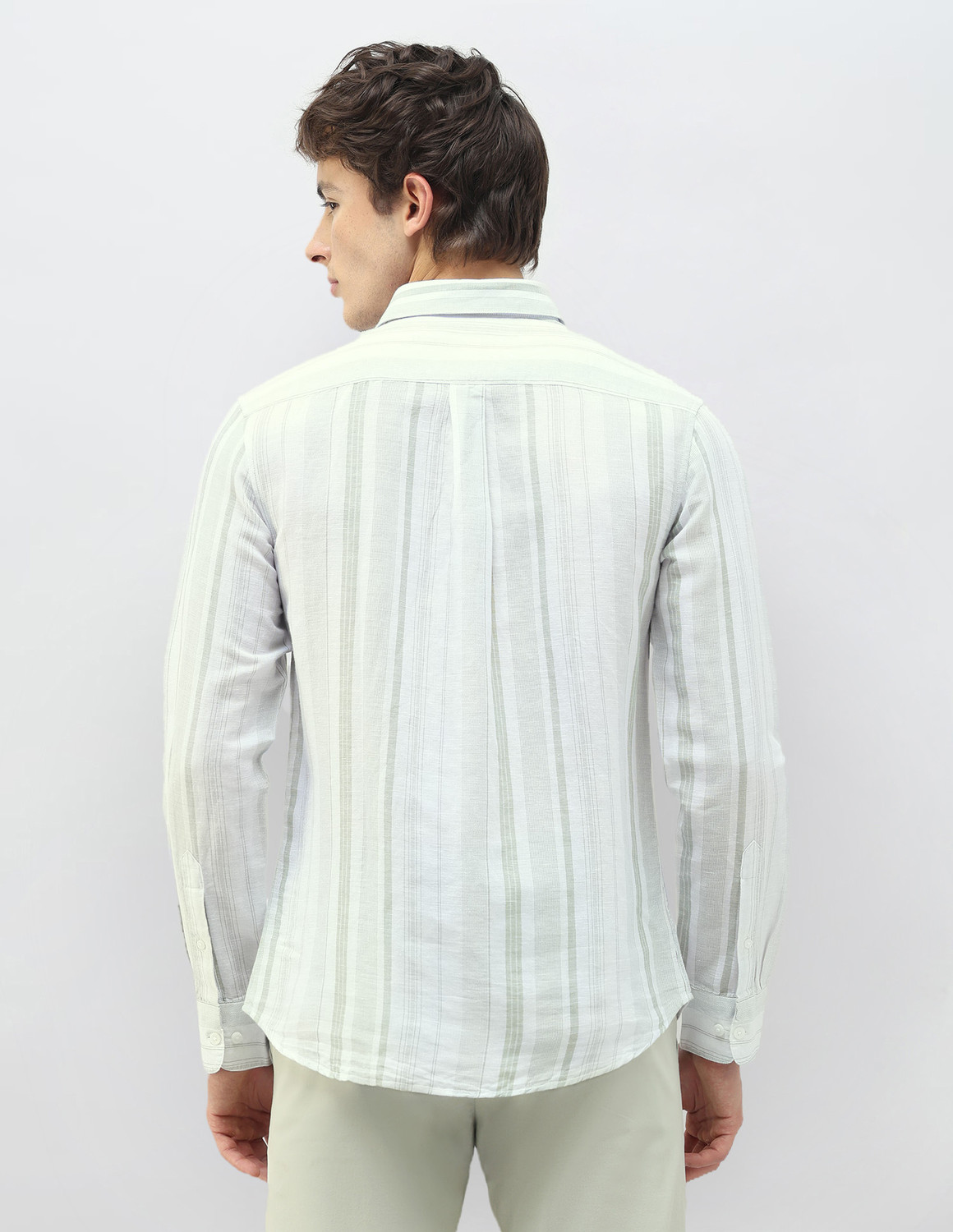 Image of U.S. POLO ASSN. Men Striped Casual Green Shirt