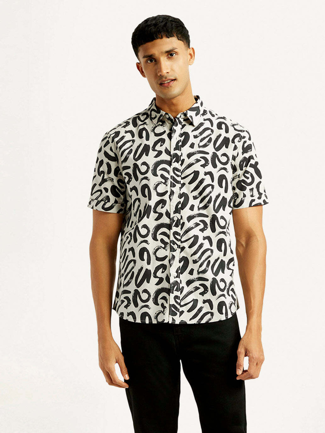 Image of LEVI'S Men Printed Casual White Shirt
