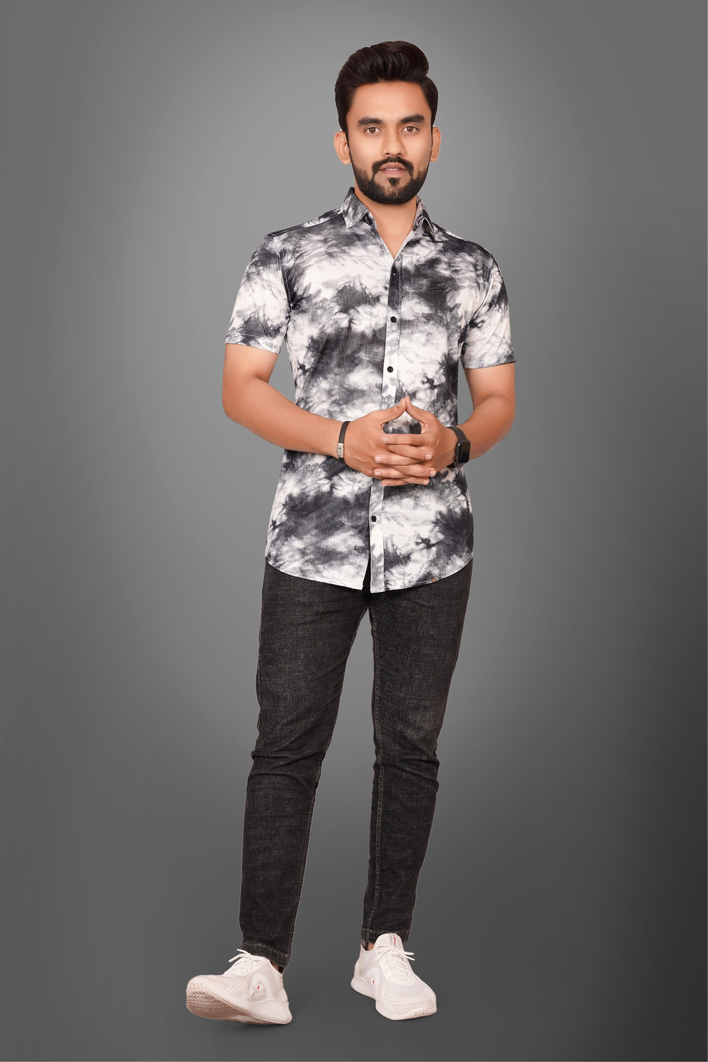 Image of Voroxy Men Dyed /Ombre Casual Multicolor Shirt