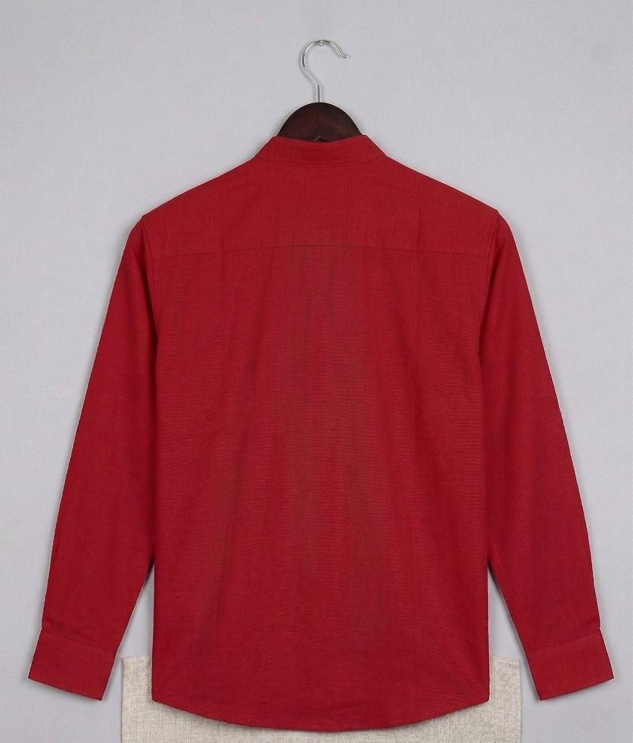 Image of Troonpair Men Solid Casual Red Shirt