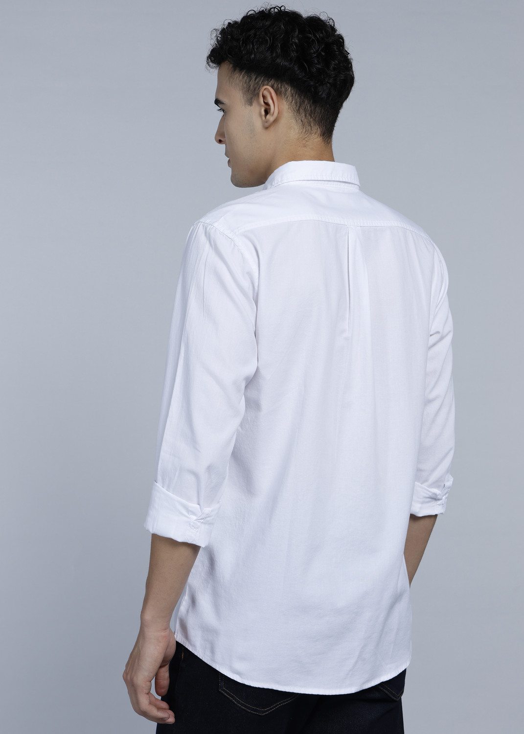 Image of Allen Solly Men Solid Casual White Shirt