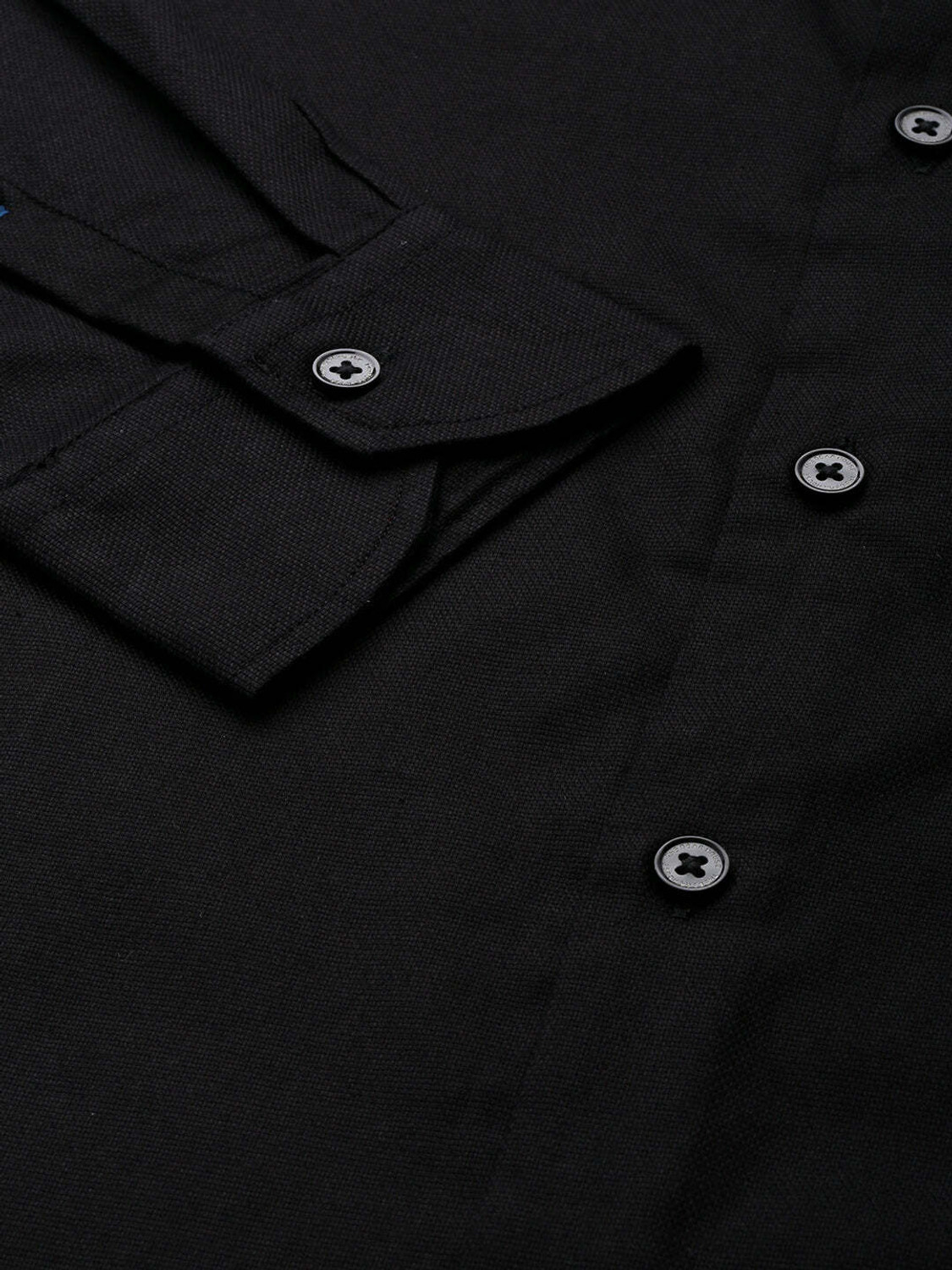 Image of THE BEAR HOUSE Men Solid Formal Black Shirt