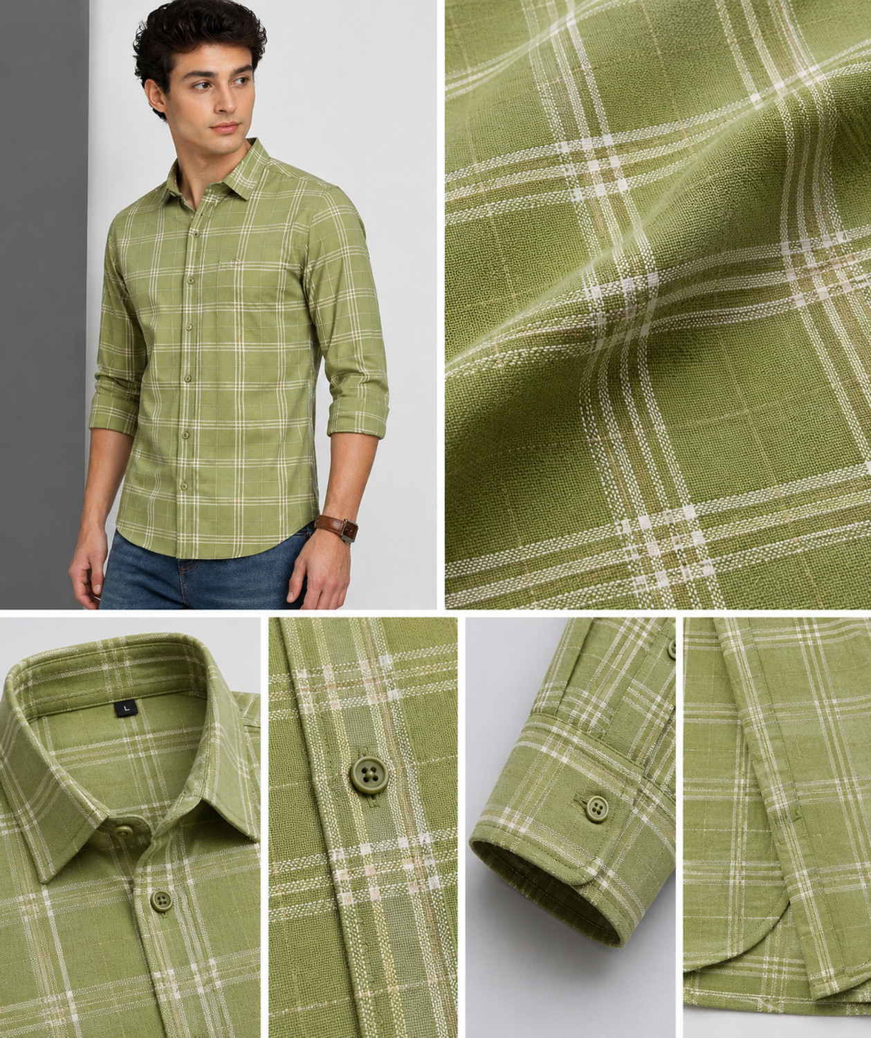 Image of FUBAR Men Solid Casual Light Green Shirt