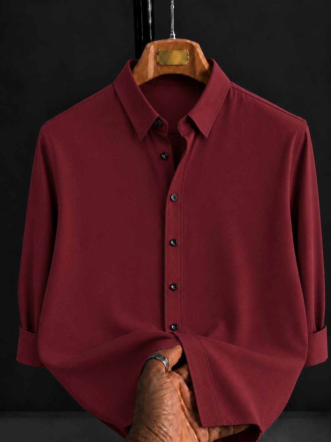 JACKBELLA Men Maroon Casual Shirt - Image 1