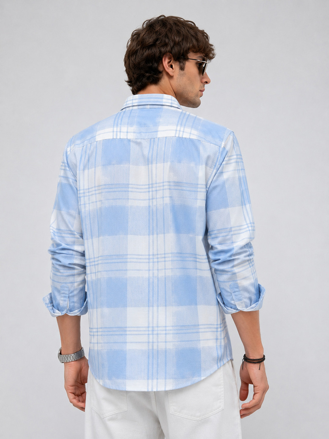 Image of SHIRTZONE Men Regular Fit Checkered Spread Collar Casual Shirt