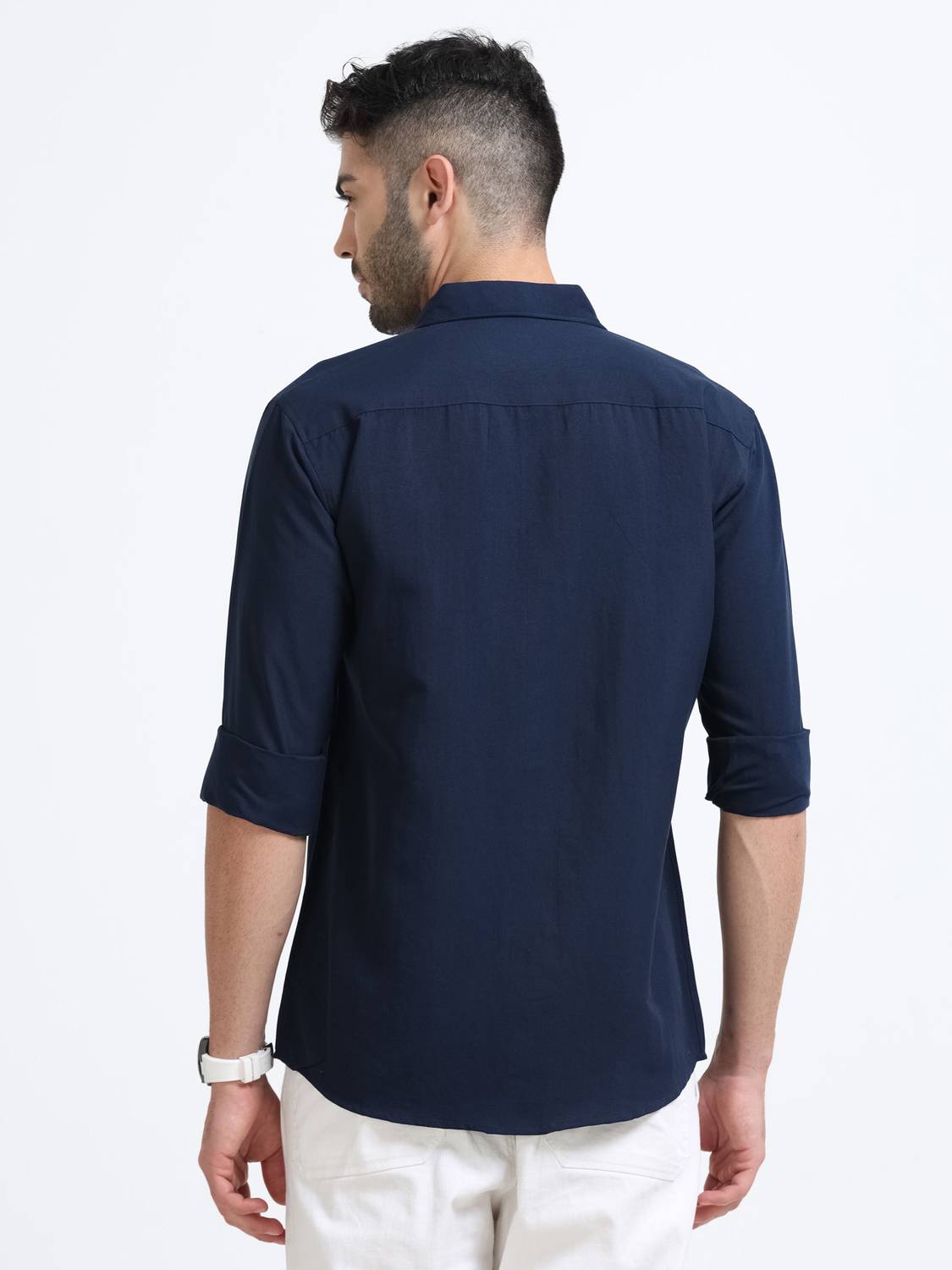 WHISQ Men Dark Blue Casual Shirt - Image 2