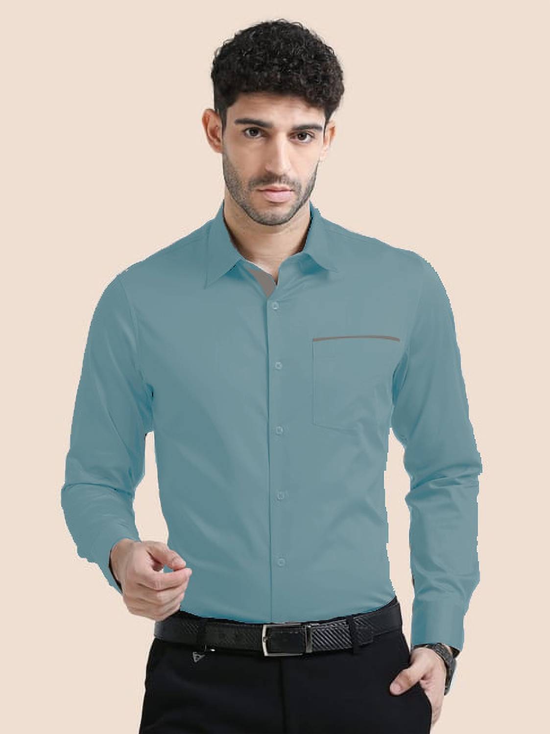 RD FASHION HUB Men Solid Casual Dark Green Shirt