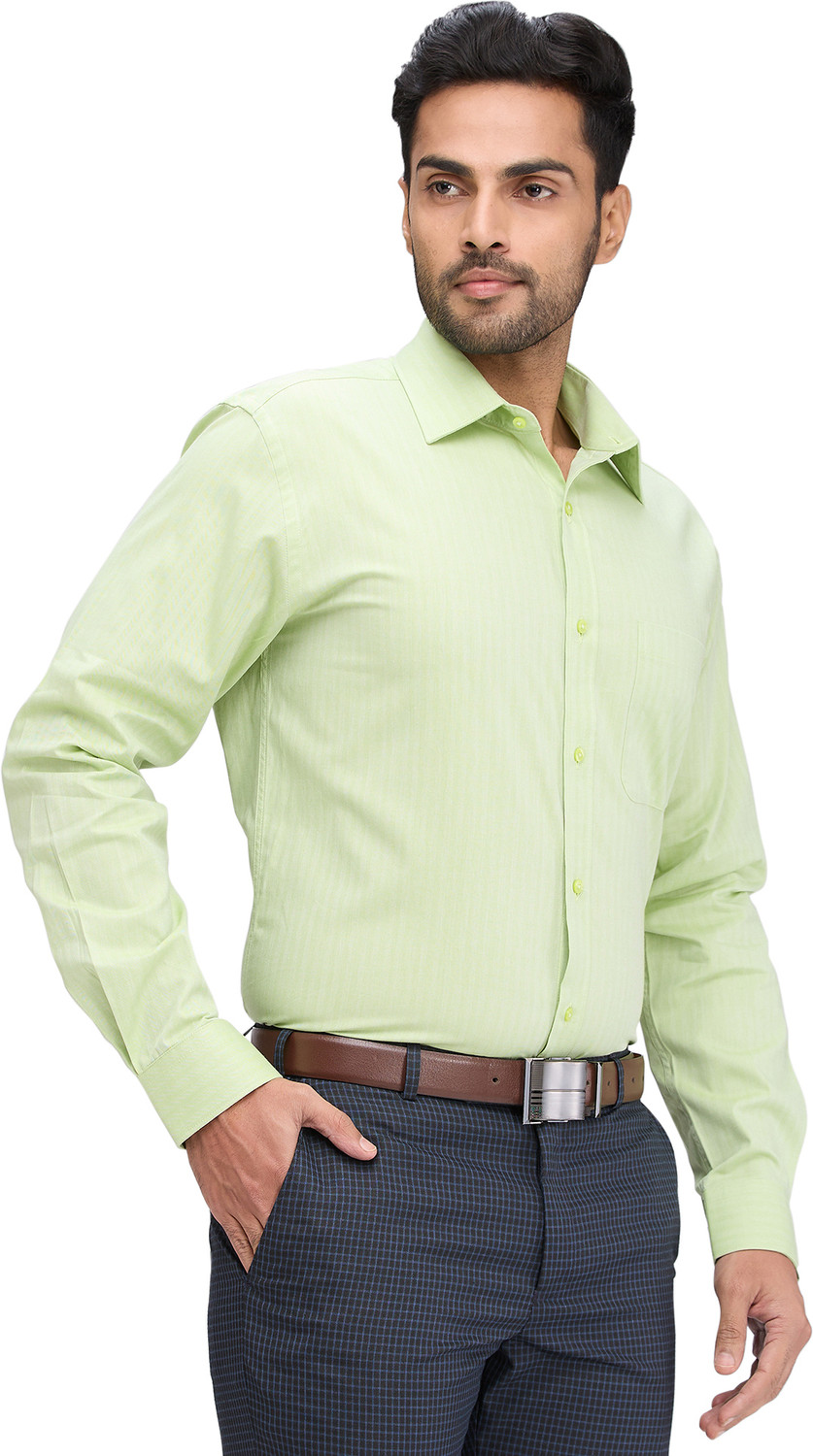 Image of Raymond Men Solid Formal Green Shirt