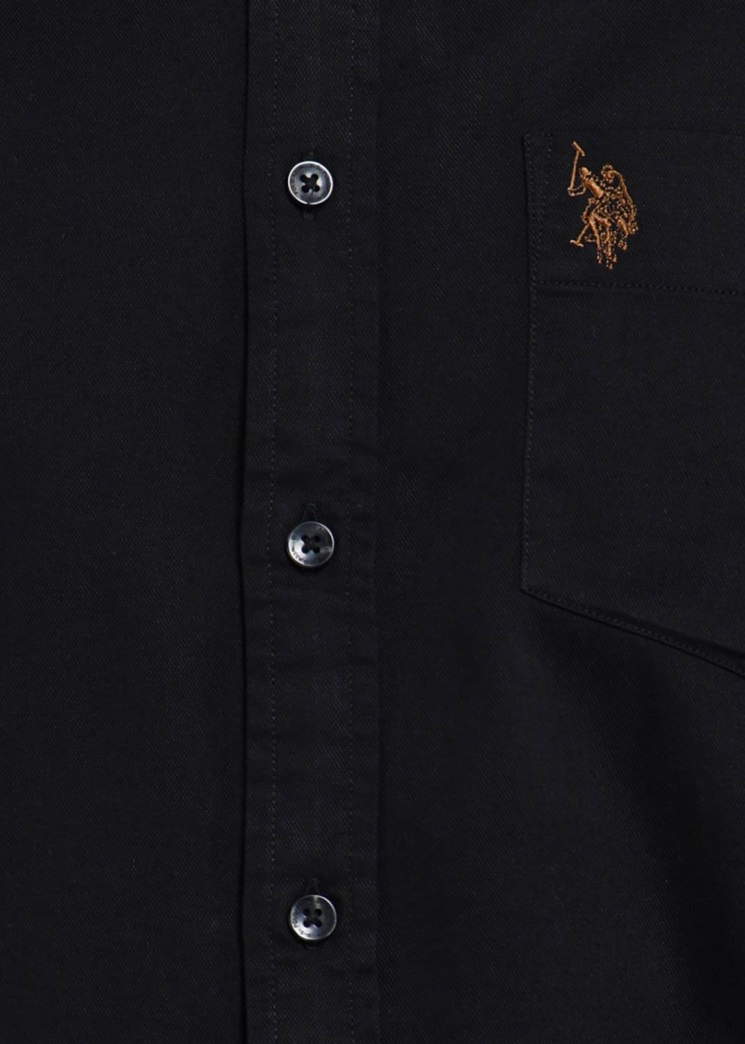 U.S. POLO ASSN. Men Solid Casual Black Shirt - Image 5