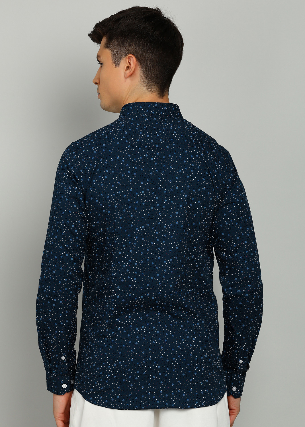 Image of Allen Solly Men Printed Casual Blue Shirt