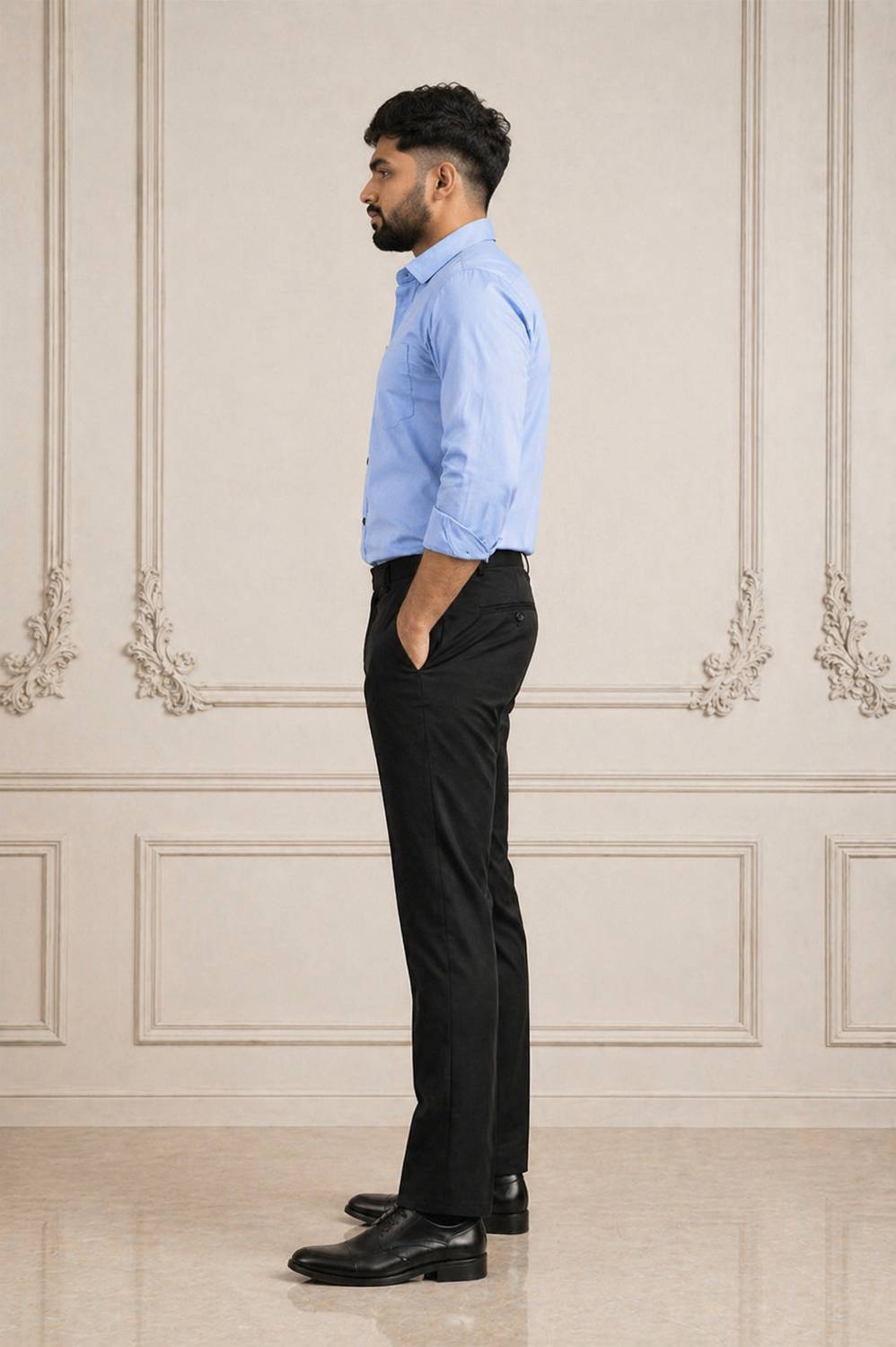 VELRON Men Light Blue Casual Shirt - Image 3