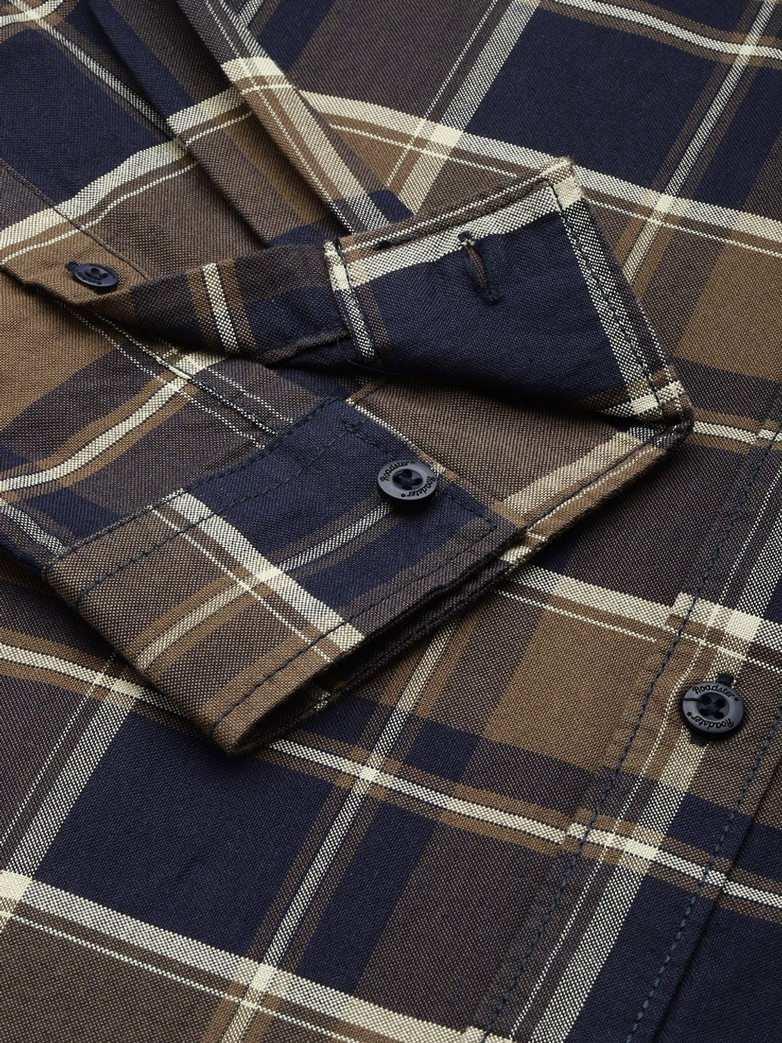 Image of Roadster Men Checkered Casual Green Shirt