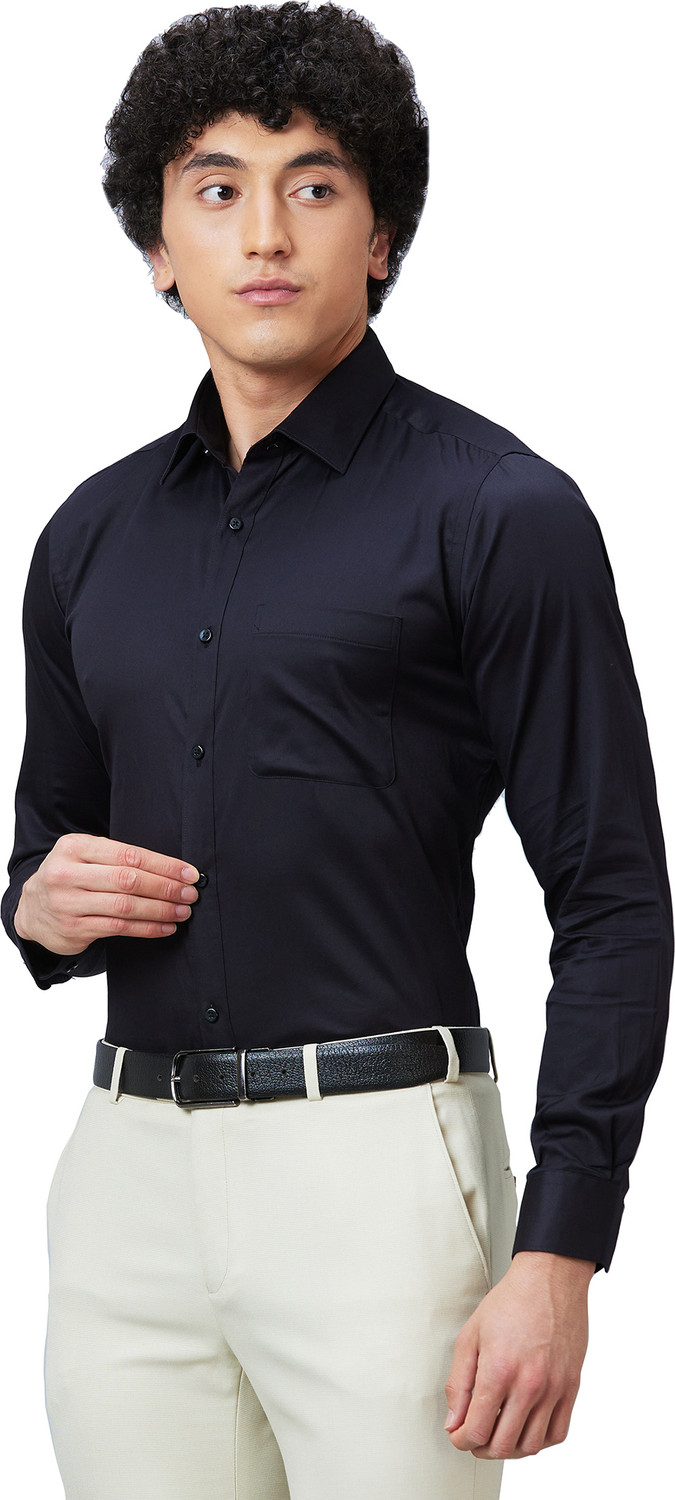 Image of Raymond Men Solid Formal Dark Blue Shirt