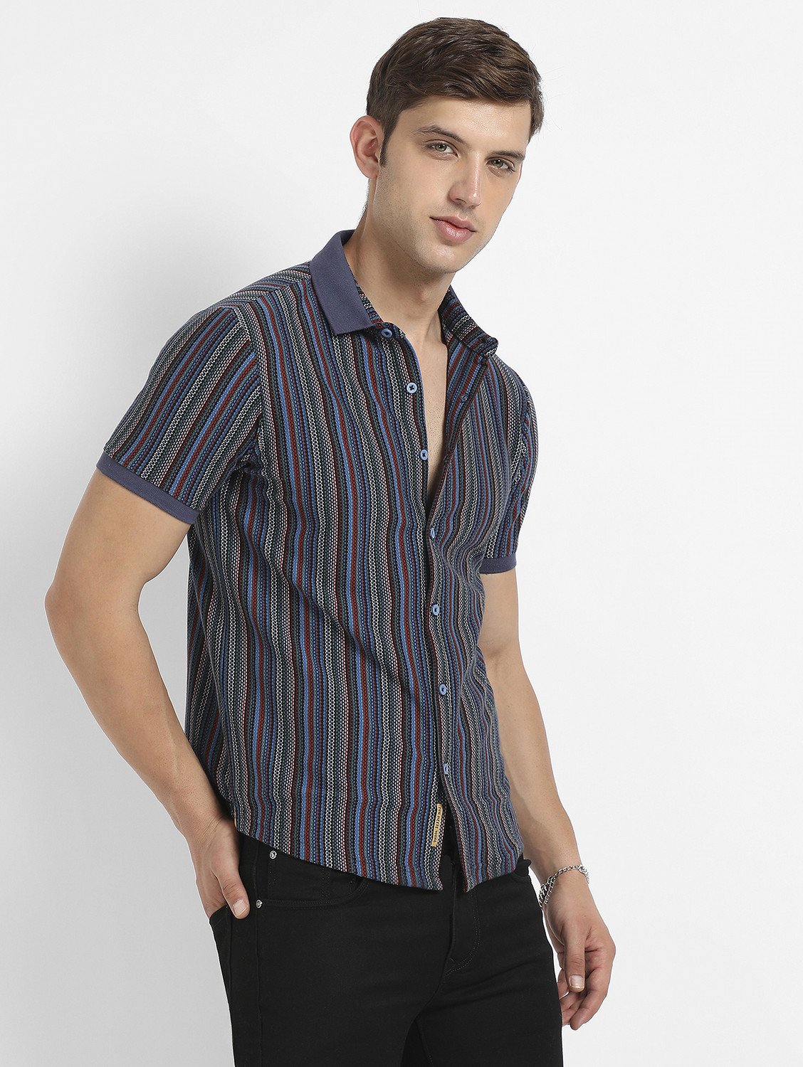 Image of CAMPUS SUTRA Men Striped Casual Multicolor Shirt