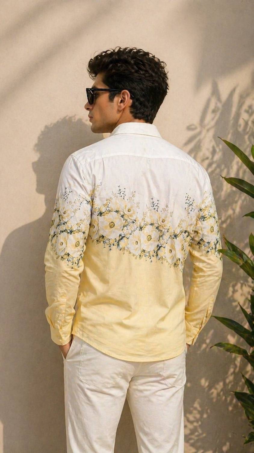 トップス user_adcae39d ZX BOSS Men Floral Print Casual White, Yellow Shirt - Buy ZX BOSS