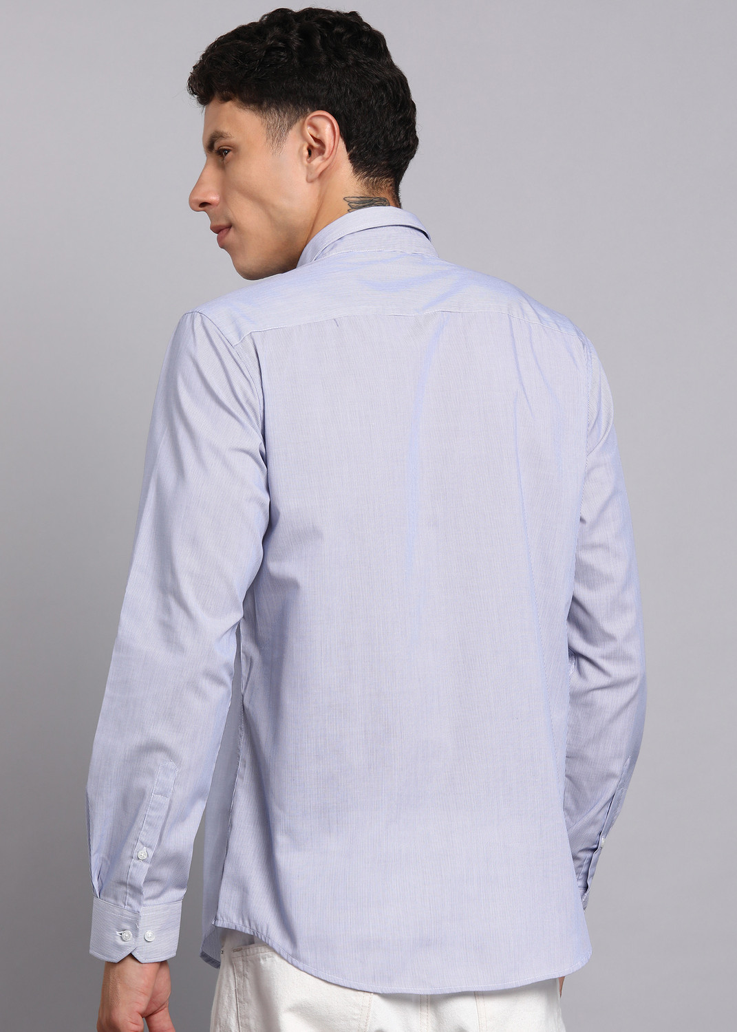 Image of PETER ENGLAND Men Striped Casual Blue Shirt