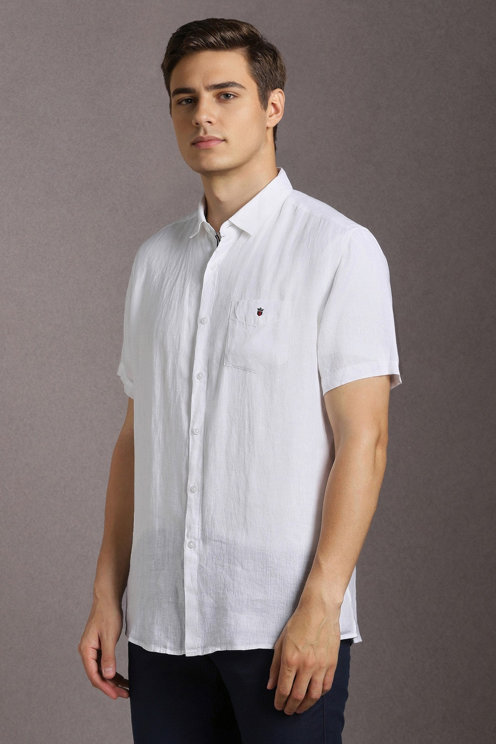 Image of LOUIS PHILIPPE Men Solid Casual White Shirt