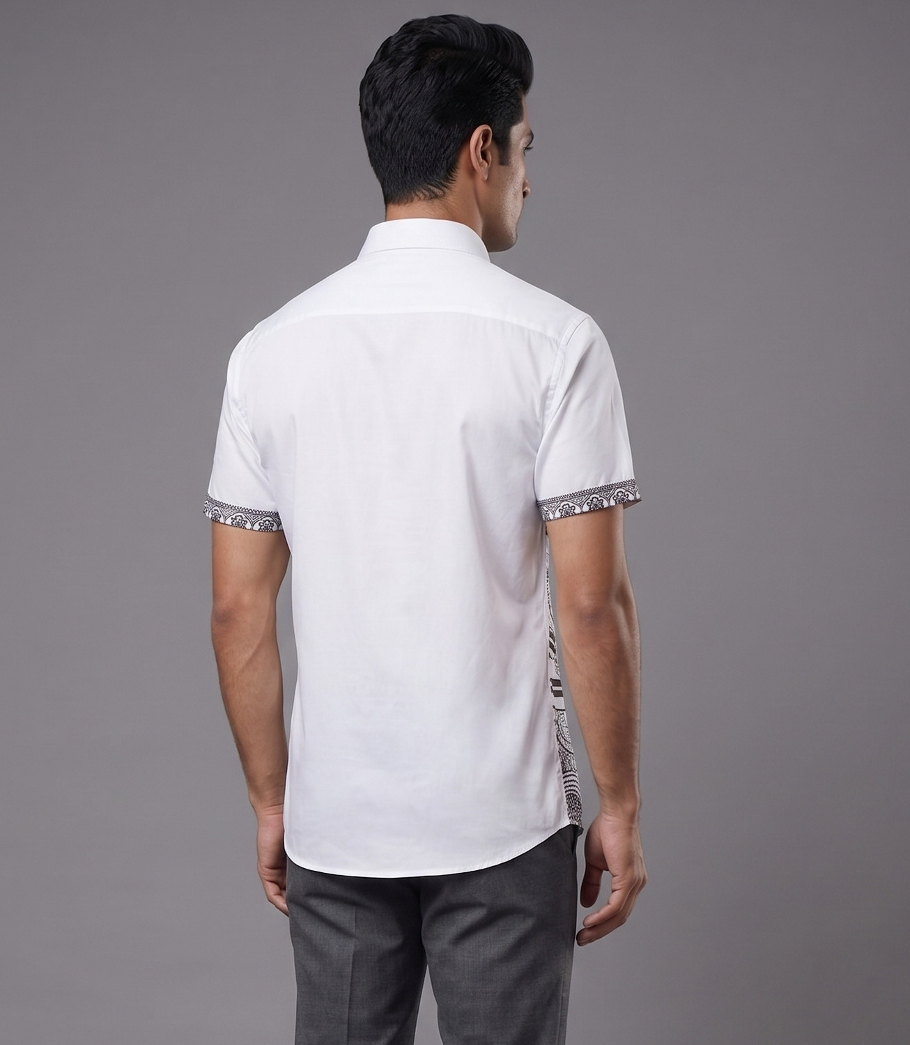 Image of SRI SRINIVASA CREATIONS Men Graphic Print Party White Shirt