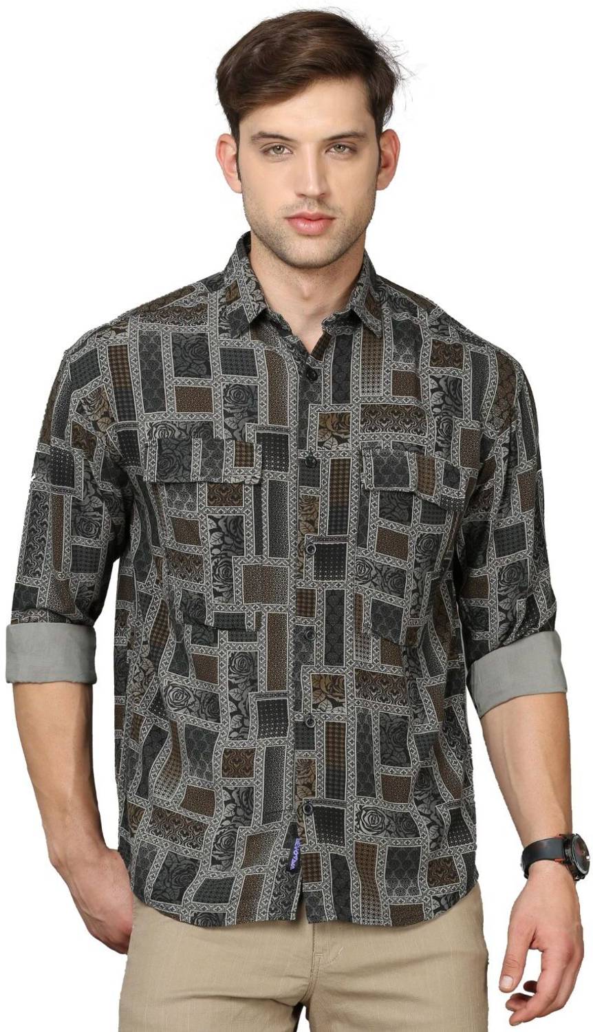 BEVDAAS Men Printed Casual Multicolor Shirt
