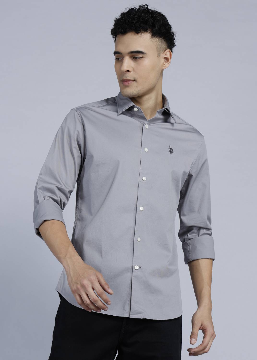 U.S. POLO ASSN. Men Grey Casual Shirt - Image 1