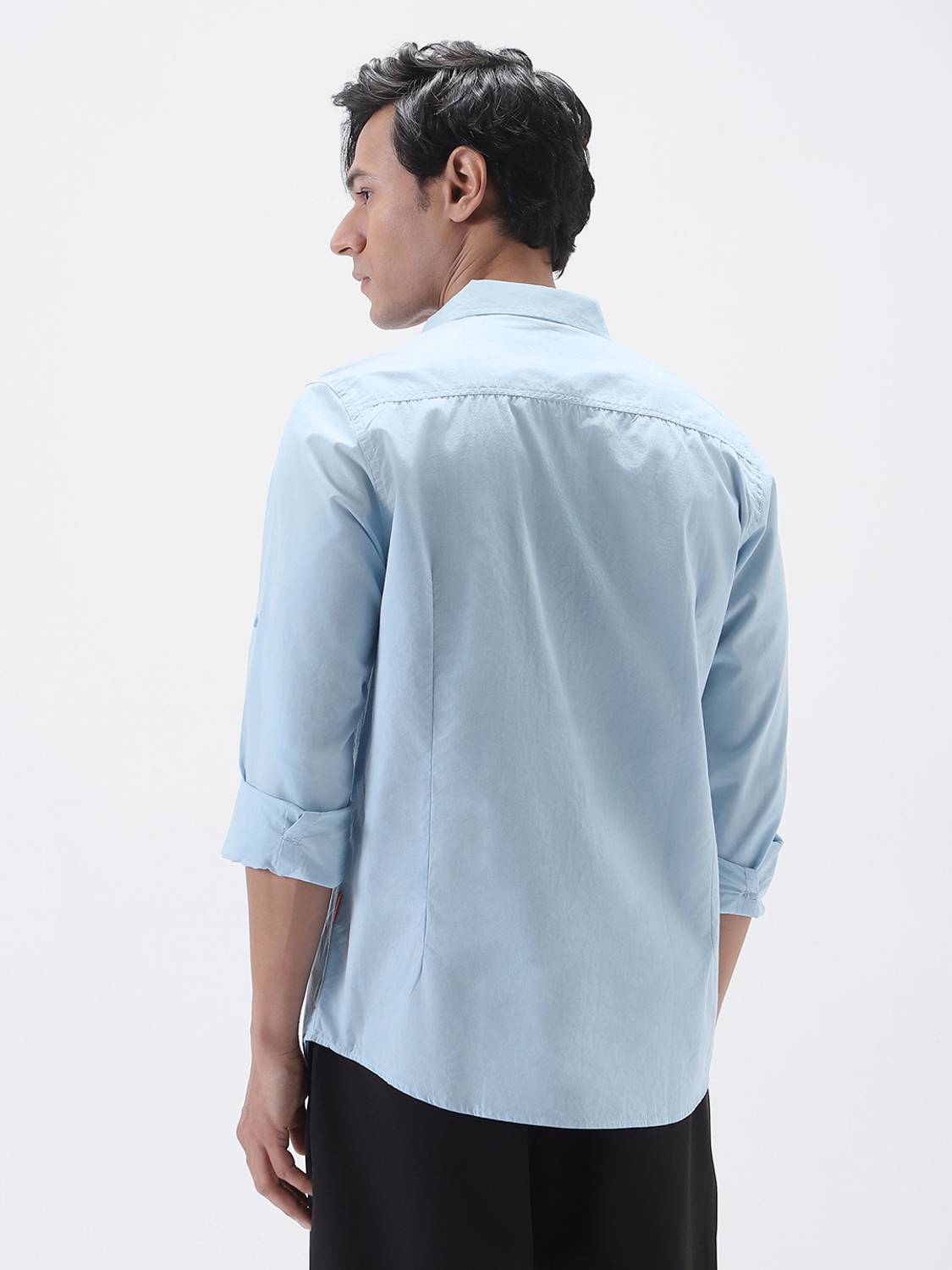 Urbano Fashion Men's Solid Spread Collar Casual Shirt - Image 4
