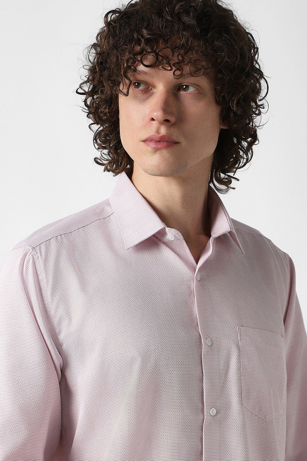 Image of VAN HEUSEN Men Regular Fit Self Design Formal Shirt