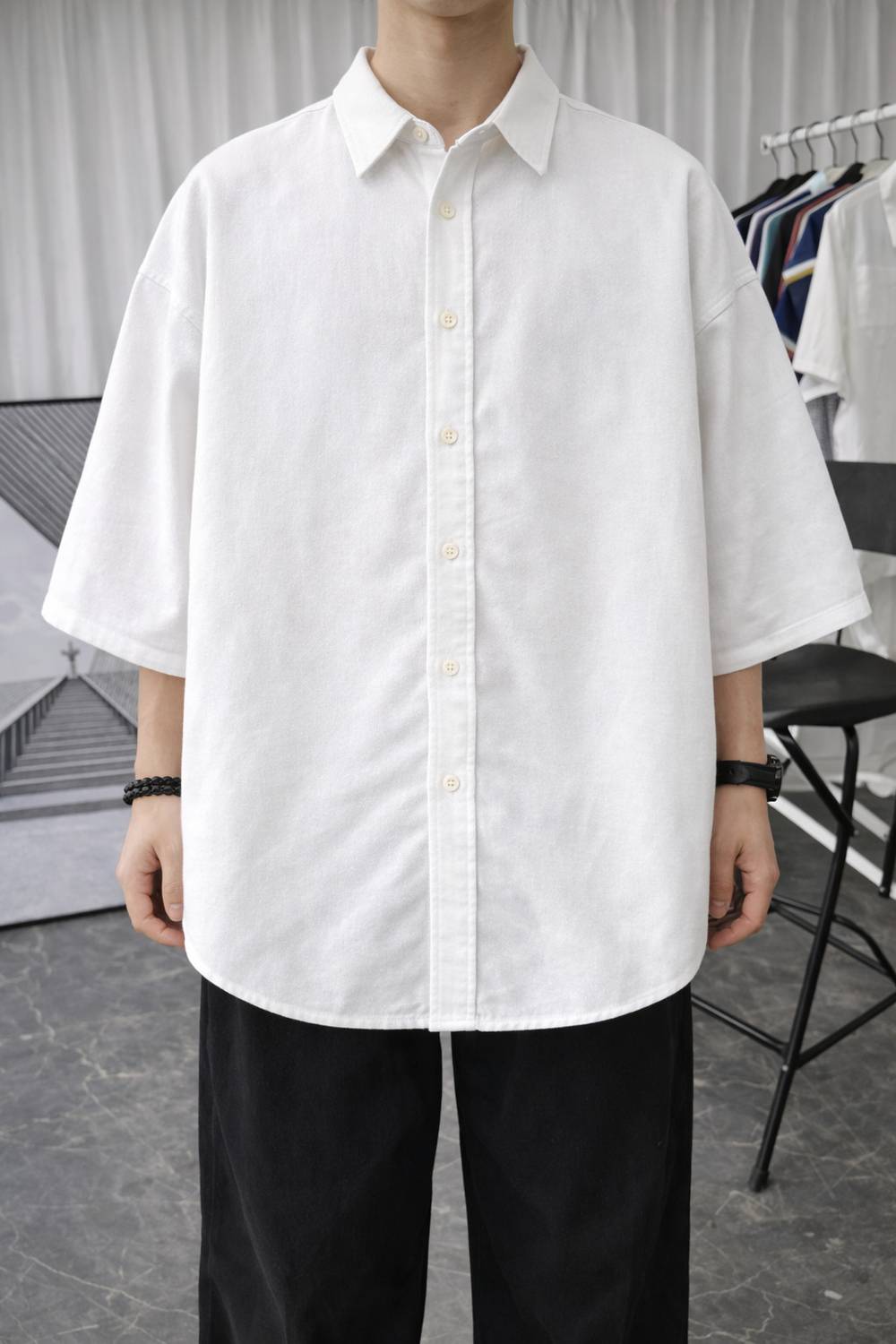 ELVERO Men White Graphic Print Shirt - Image 2
