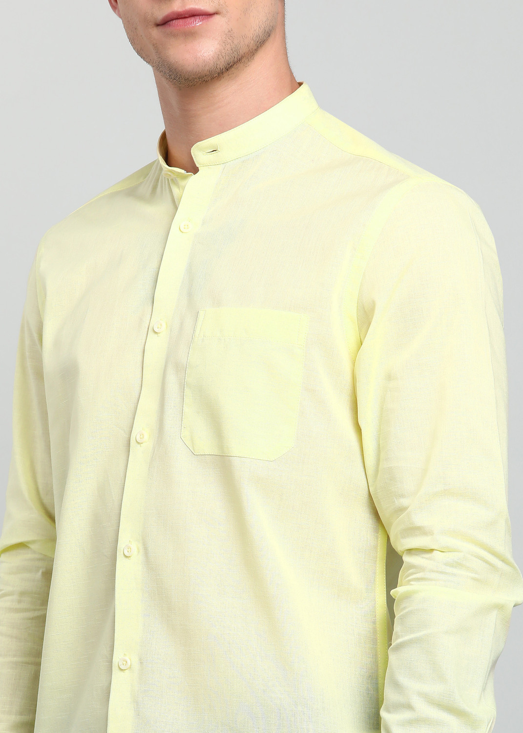 Image of INTEGRITI Men Solid Casual Yellow Shirt