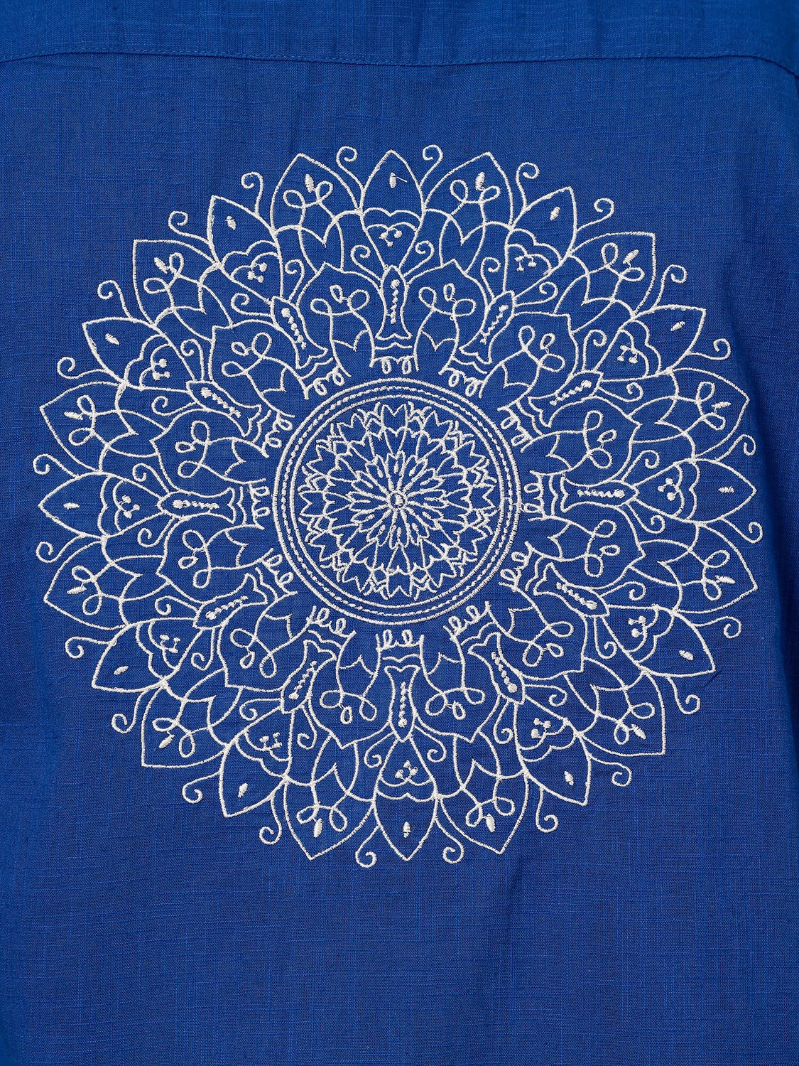 Image of DENNISON Men Embroidered Casual Blue Shirt