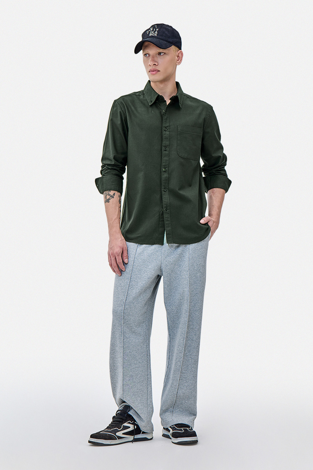 Image of Snitch Men Solid Casual Green Shirt