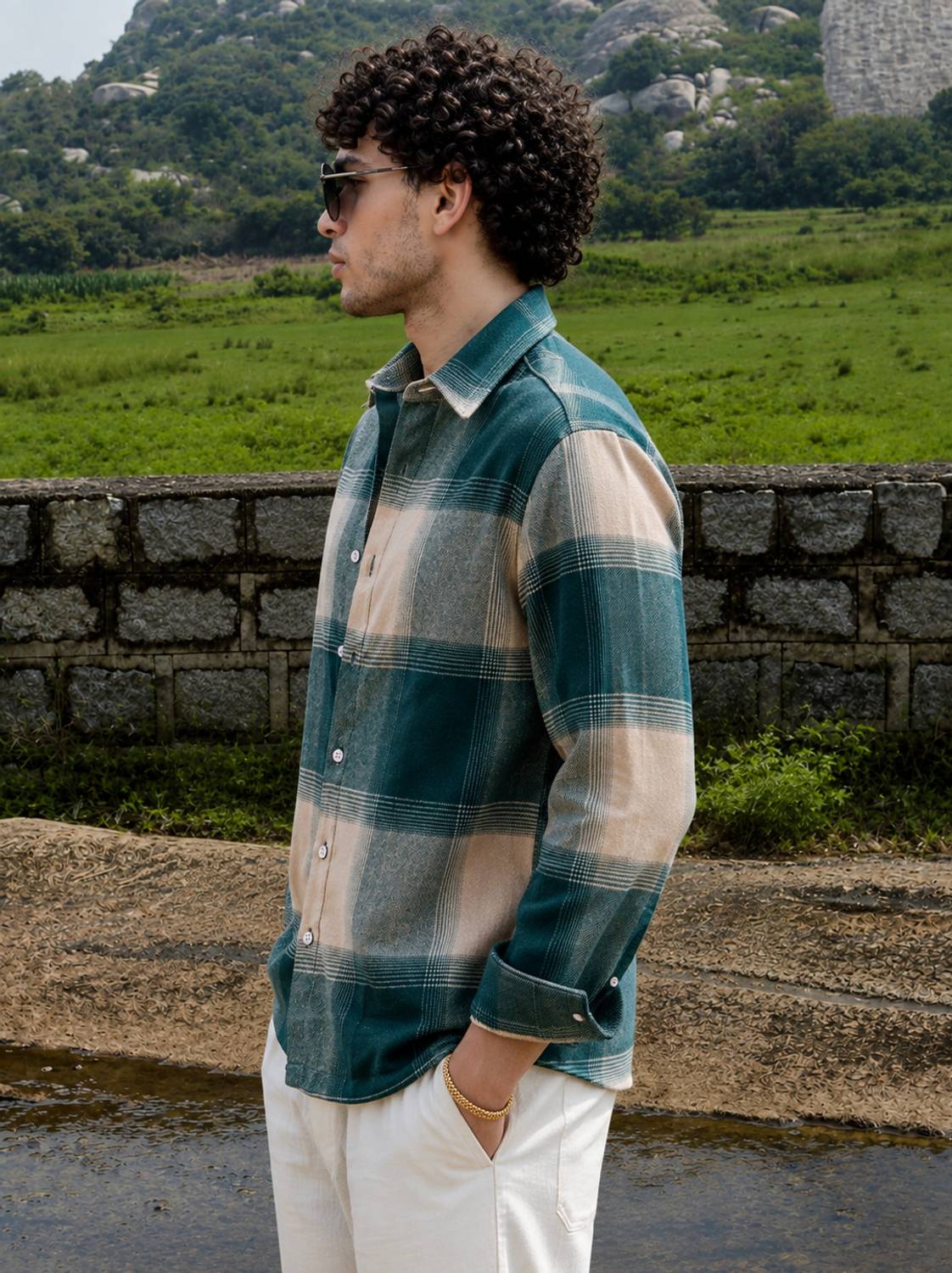 METRONAUT Men Checkered Green Shirt - Image 3