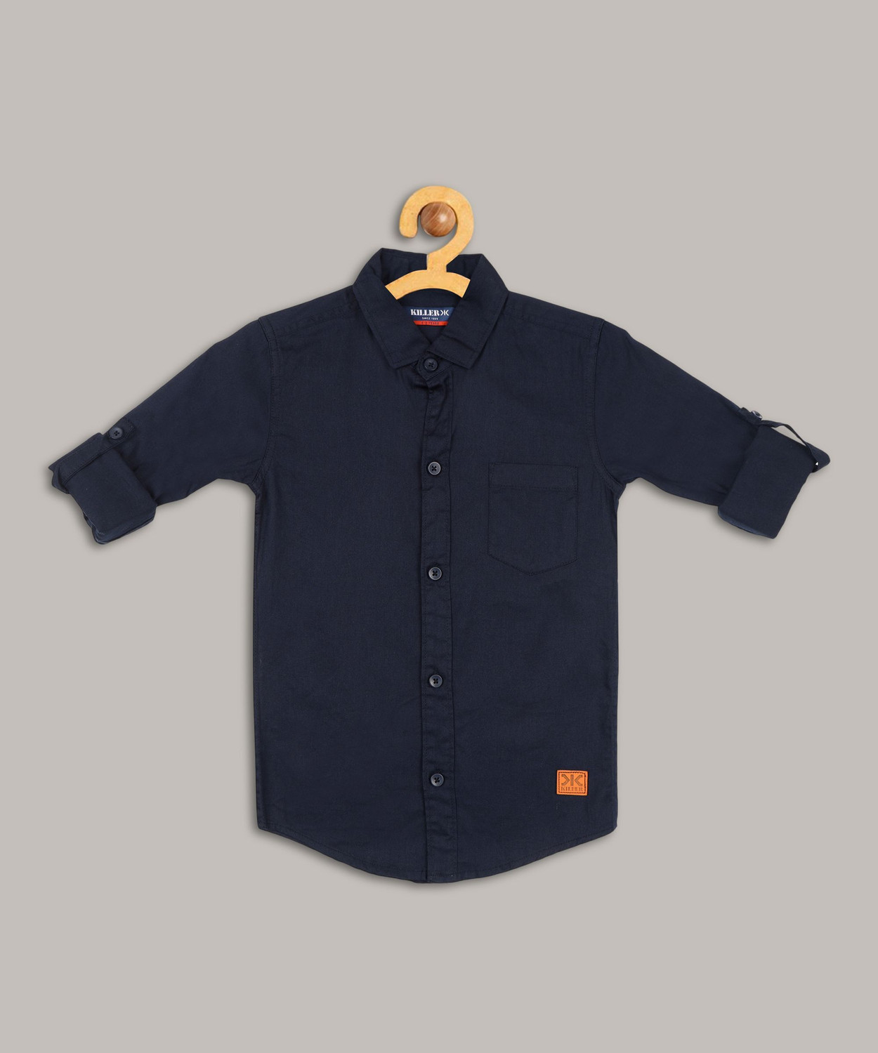Image of KILLER Boys Solid Casual Blue Shirt