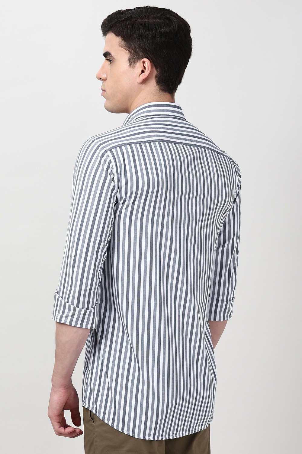 Image of PETER ENGLAND Men Striped Casual White Shirt