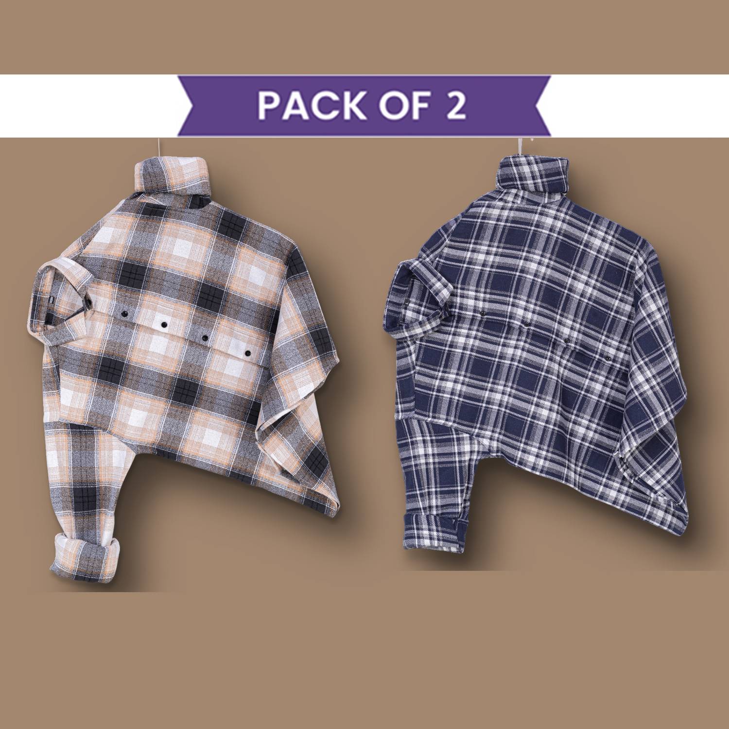 PROBIZ Men Checkered Multicolor Shirt Pack of 2 - Image 1