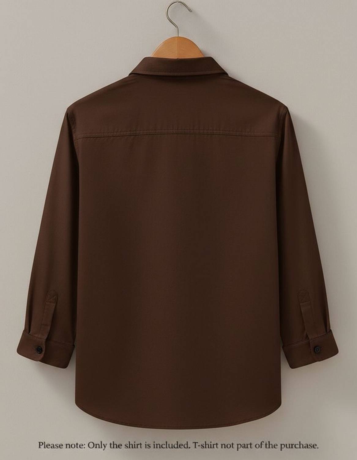 ViRAST Fashion Men Solid Casual Brown Shirt - Image 3