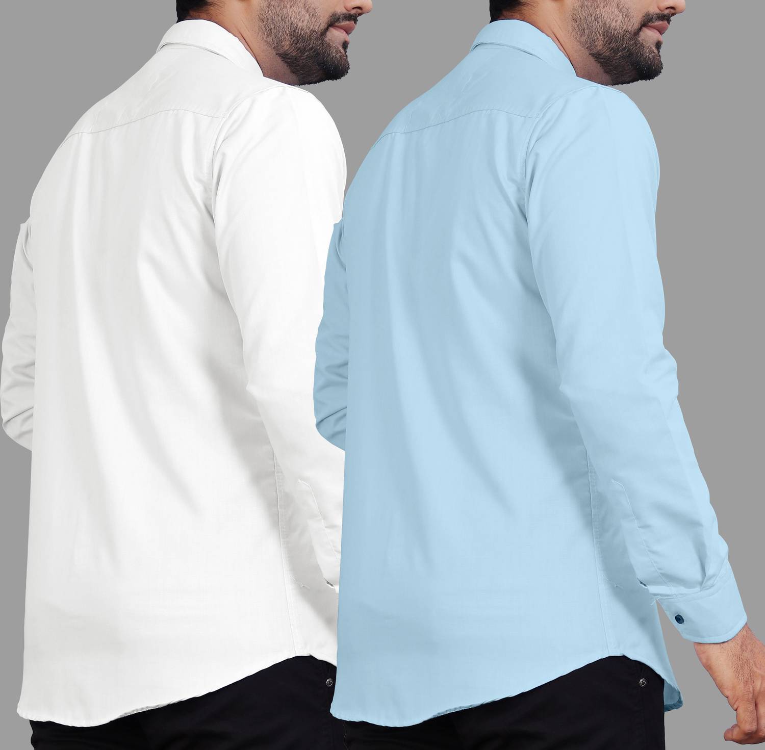 COMBRAIDED Men Blue, White Casual Shirt - Image 2