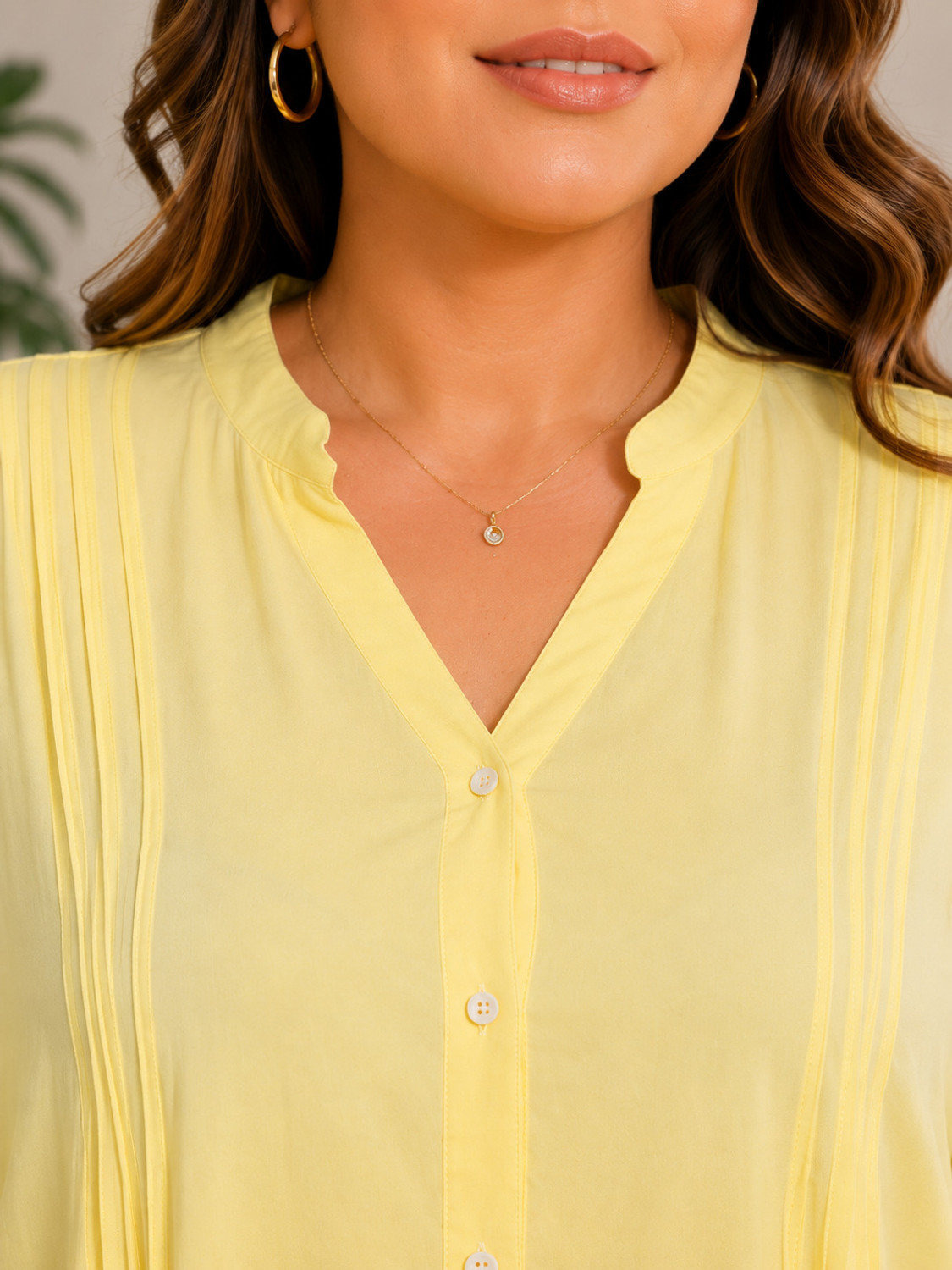 Image of TINZ Women Dyed /Ombre Casual Yellow Shirt