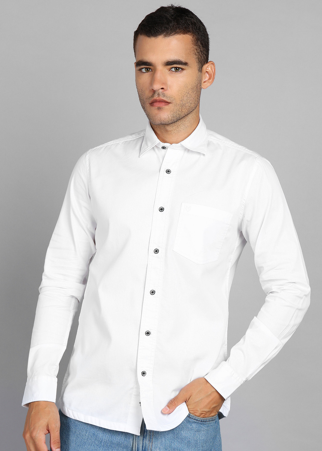 Image of INTEGRITI Men Solid Casual White Shirt