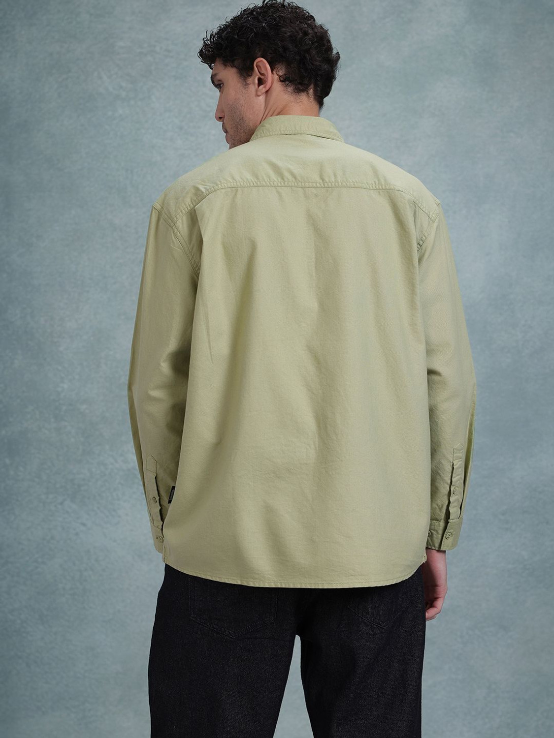 Image of Roadster Men Solid Casual Green Shirt