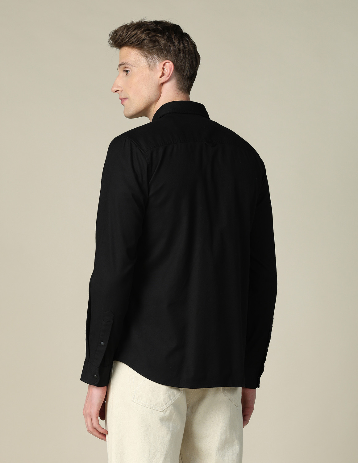 Image of U.S. Polo Assn. Denim Co. Men Solid Casual Black Shirt