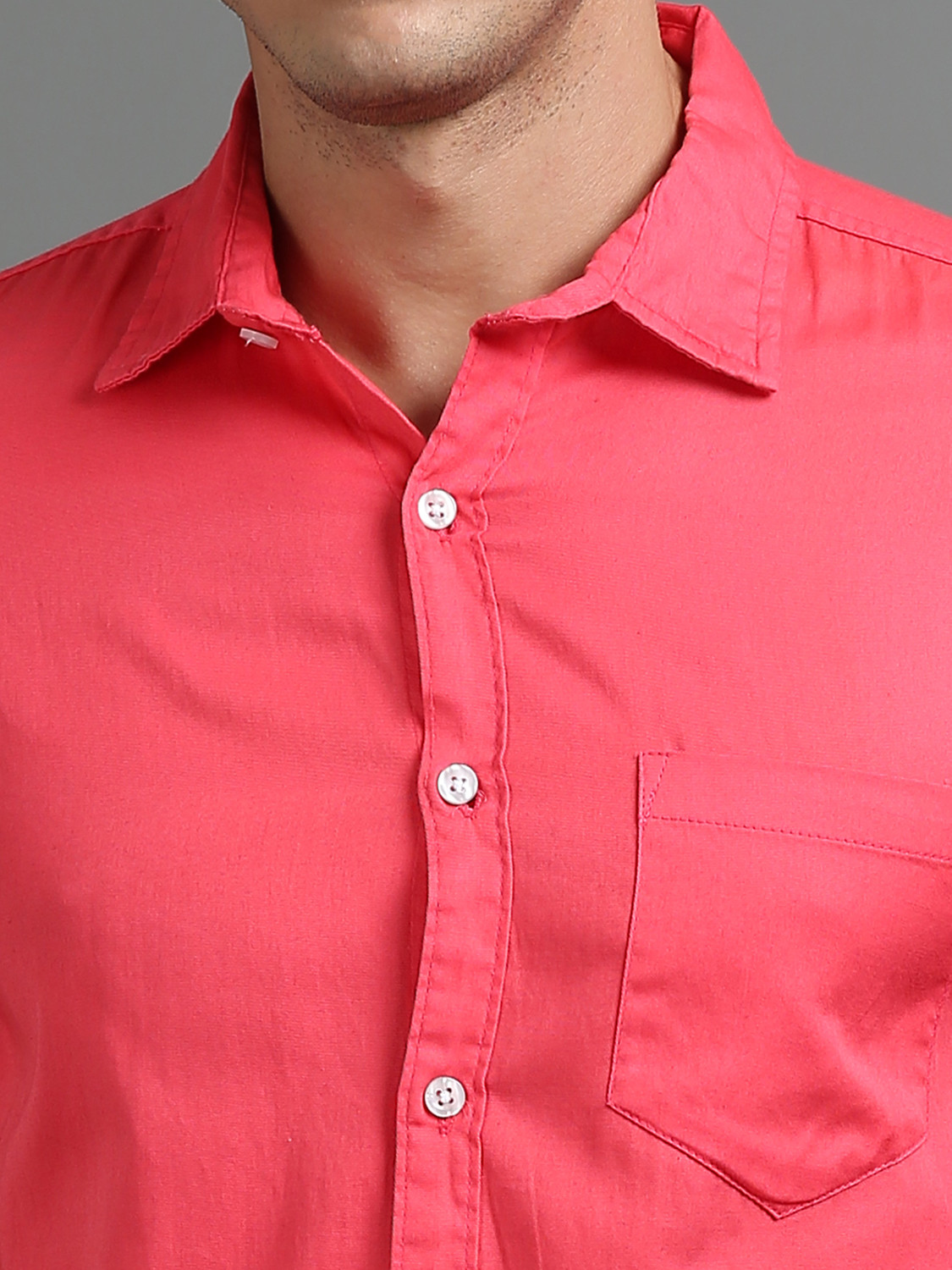 Image of tallwalker Men Solid Casual Red Shirt