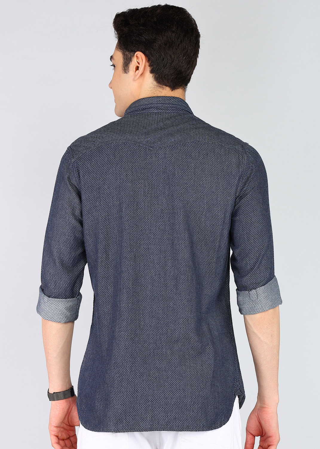 Image of PETER ENGLAND Men Checkered Casual Blue Shirt