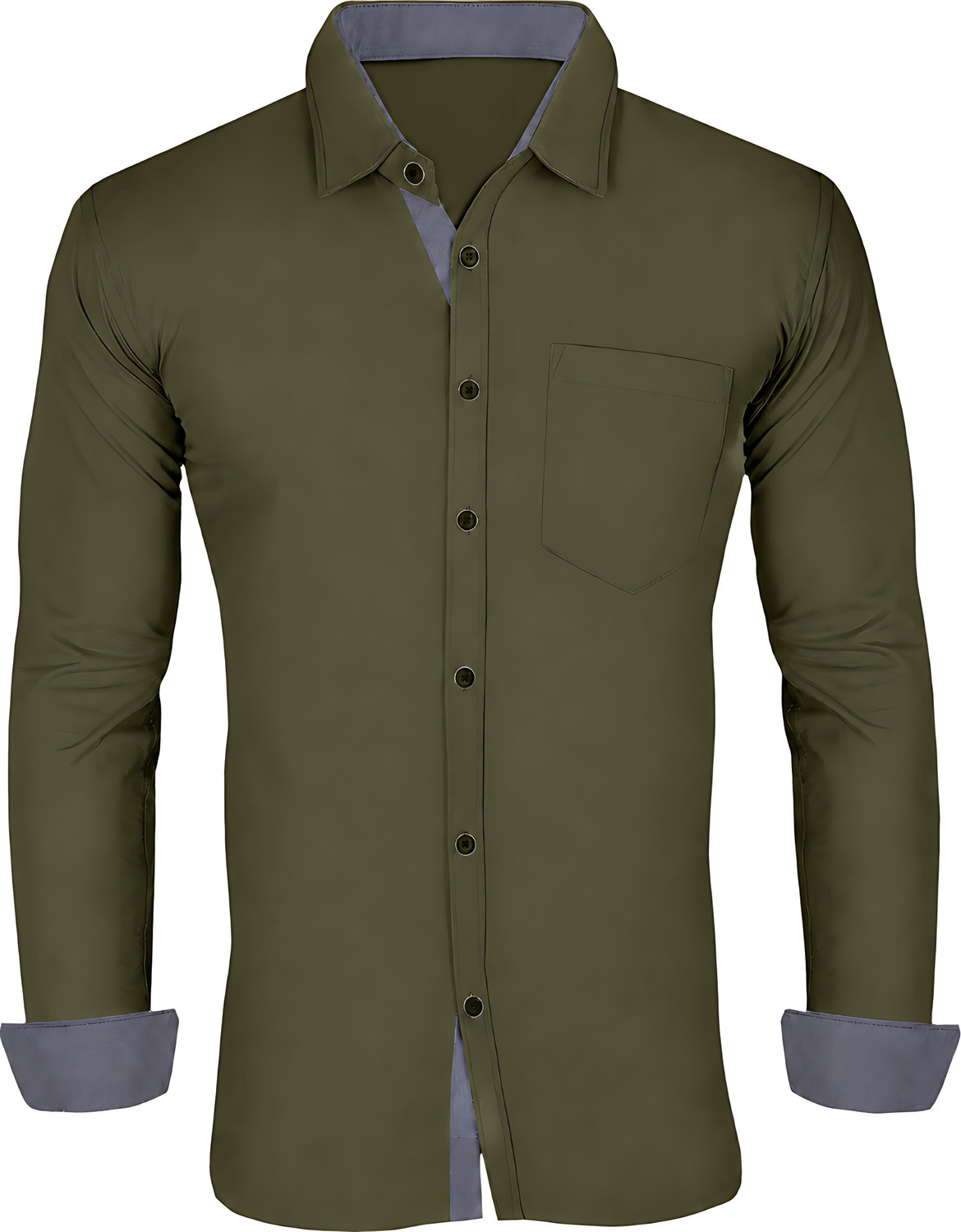 Image of Aastikay Men Regular Fit Solid Spread Collar Casual Shirt
