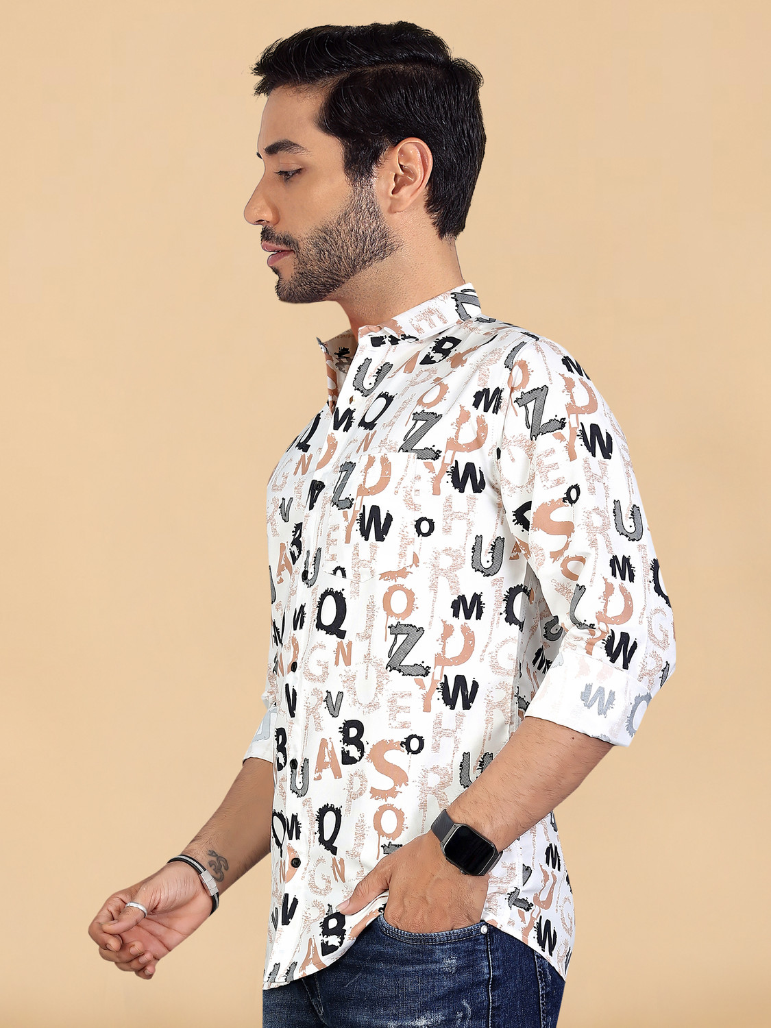 Image of Reepolly Men Printed Casual Multicolor Shirt