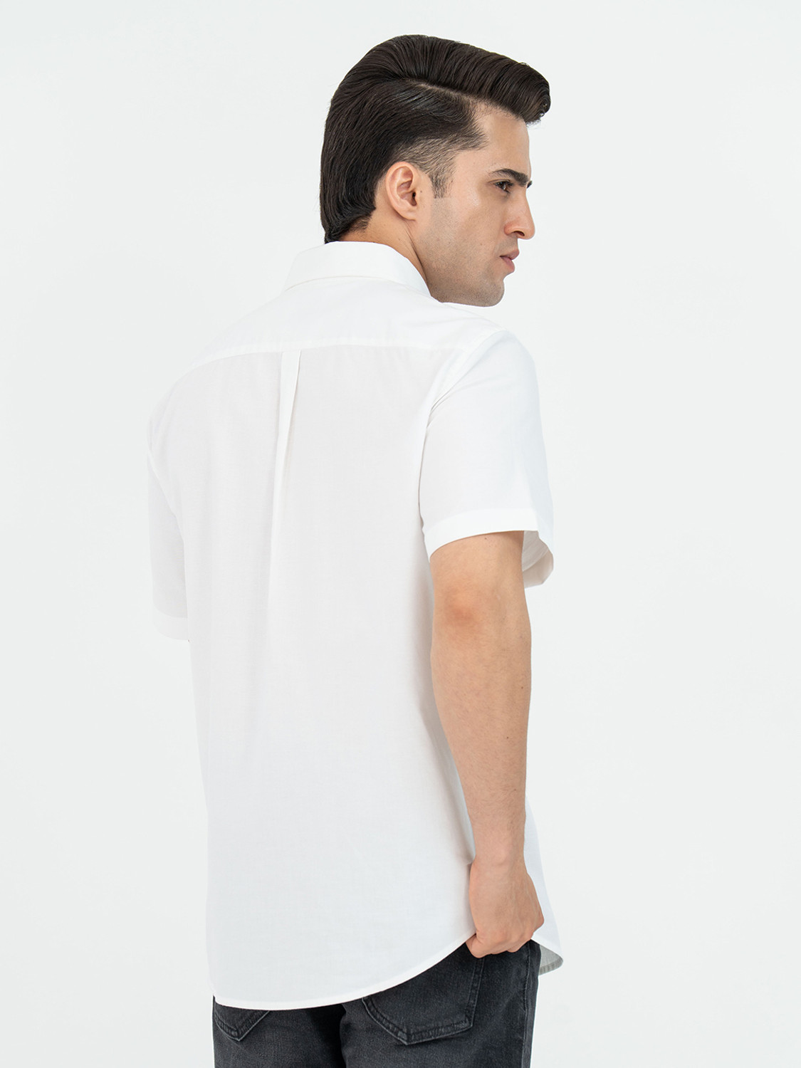 Image of RED TAPE Men Solid Casual White Shirt