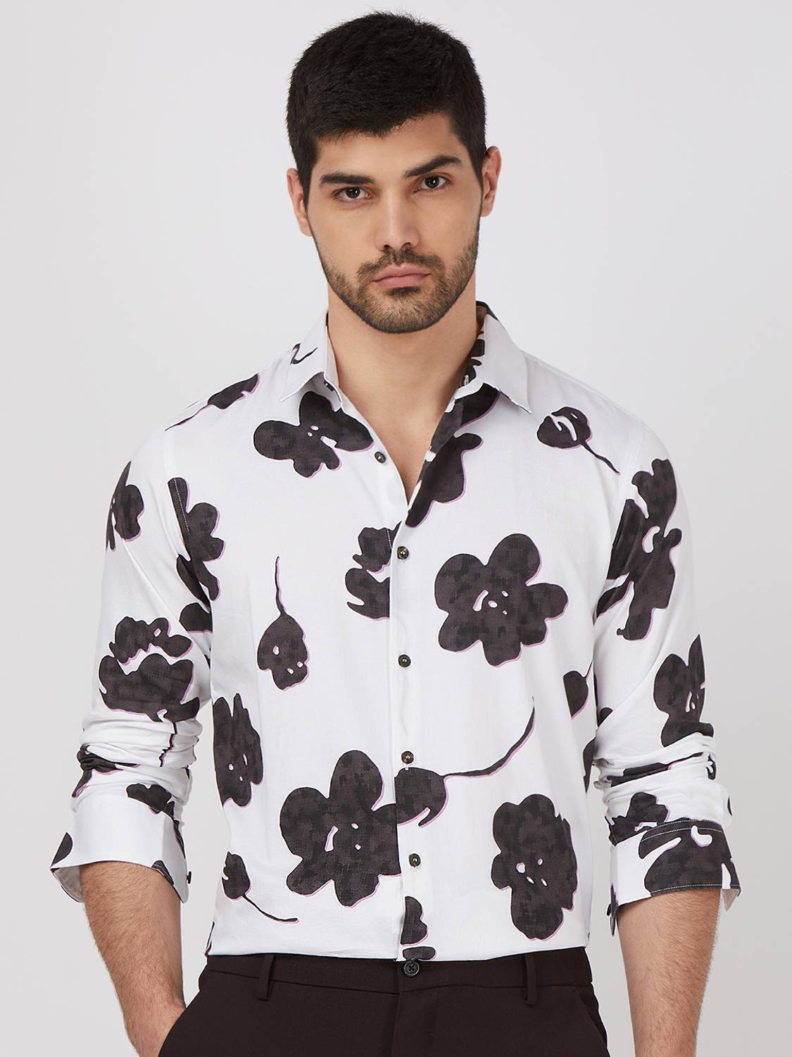 MUFTI Men Slim Fit Printed Spread Collar Casual Shirt