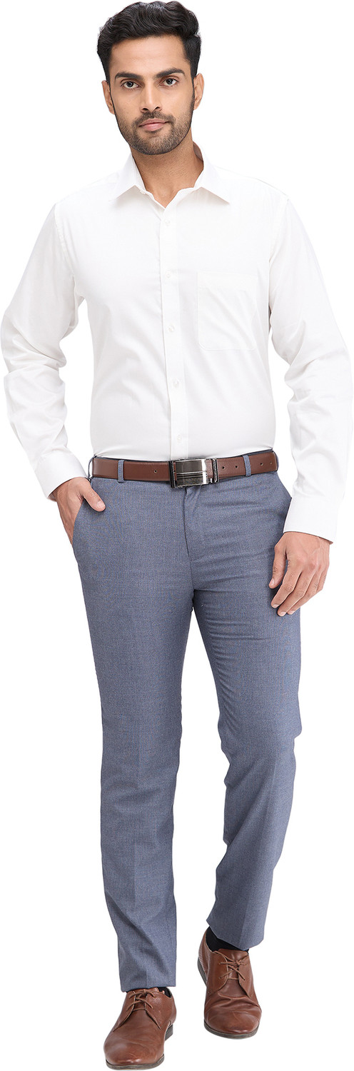 Image of Raymond Men Slim Fit Solid Formal Shirt